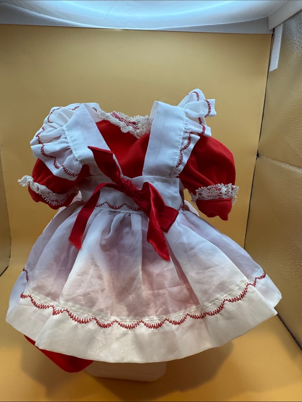 Vintage 1970’s handmade dress and Pinafore for doll.